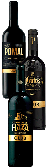Viña Pomal Club Reserva 2020, Protos Club Crianza 2020 y CM Matarromera Club 2018